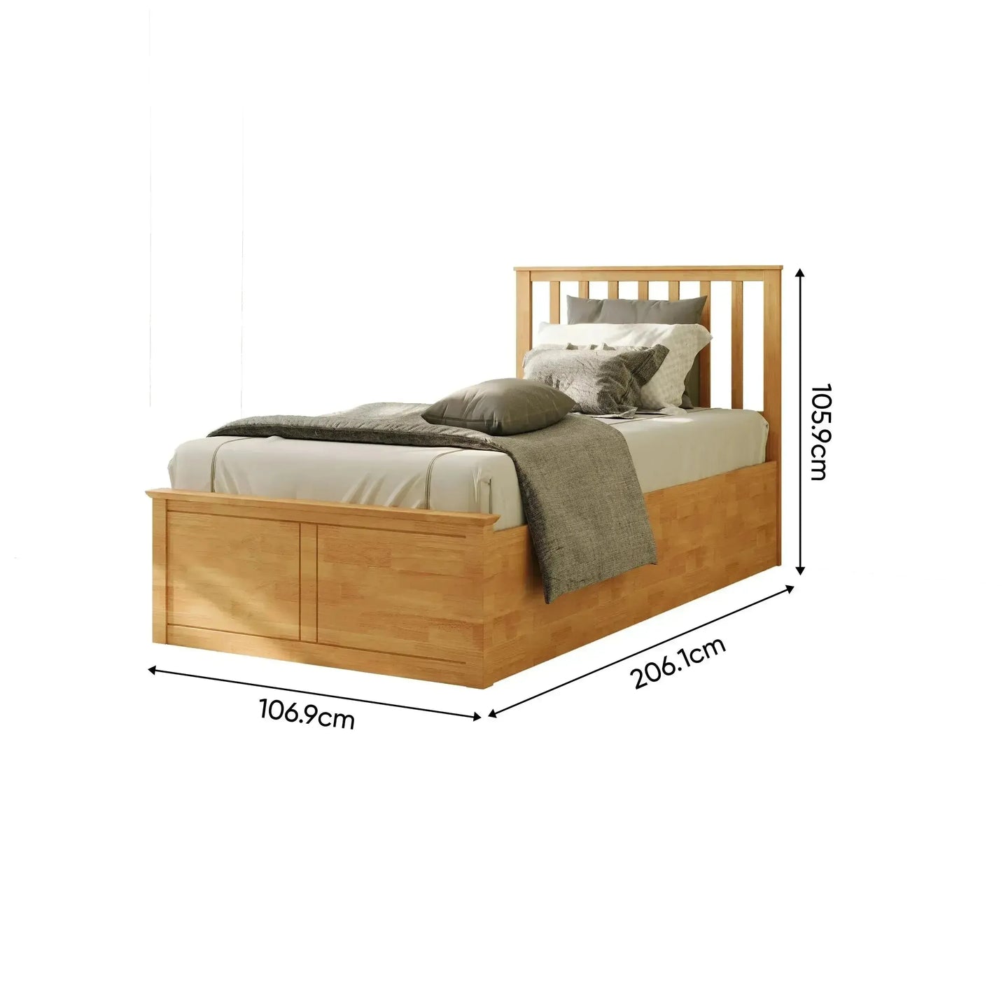 Savoy Mid Grey Side-Lift Bed